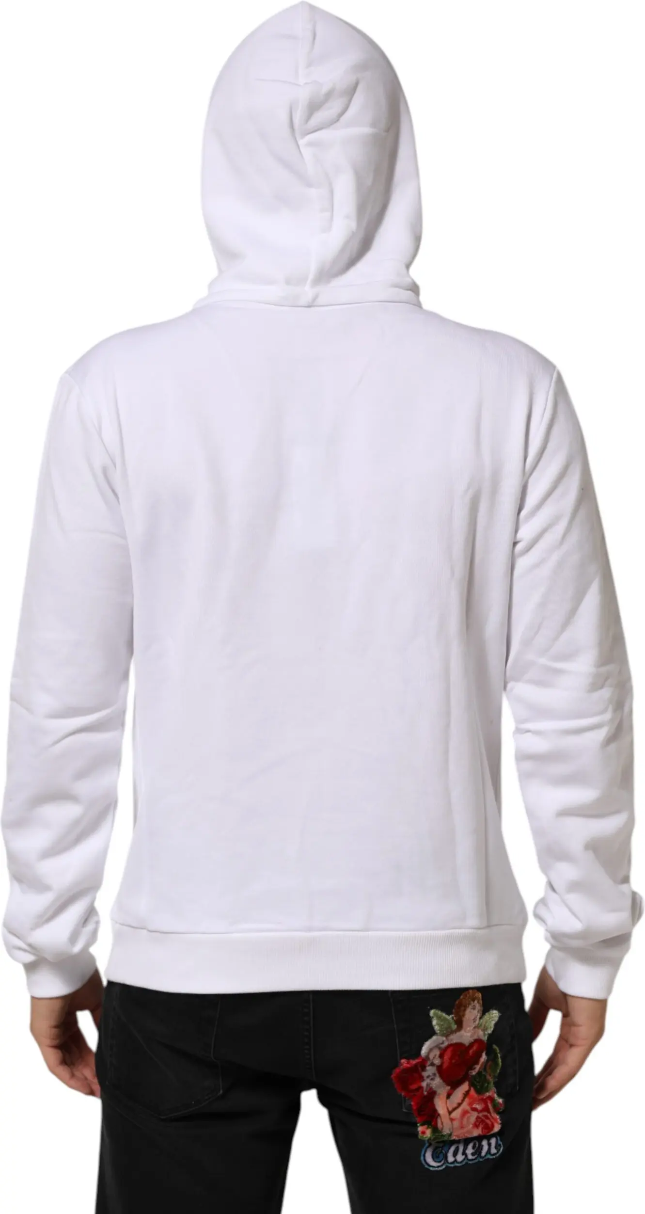 White Sacred Heart Hooded Sweatshirt Sweater Dolce & Gabbana