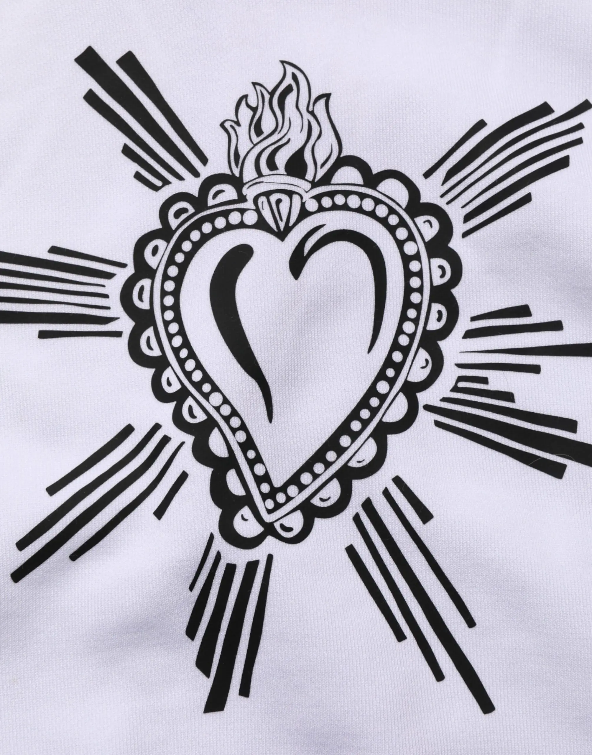 White Sacred Heart Hooded Sweatshirt Sweater Dolce & Gabbana