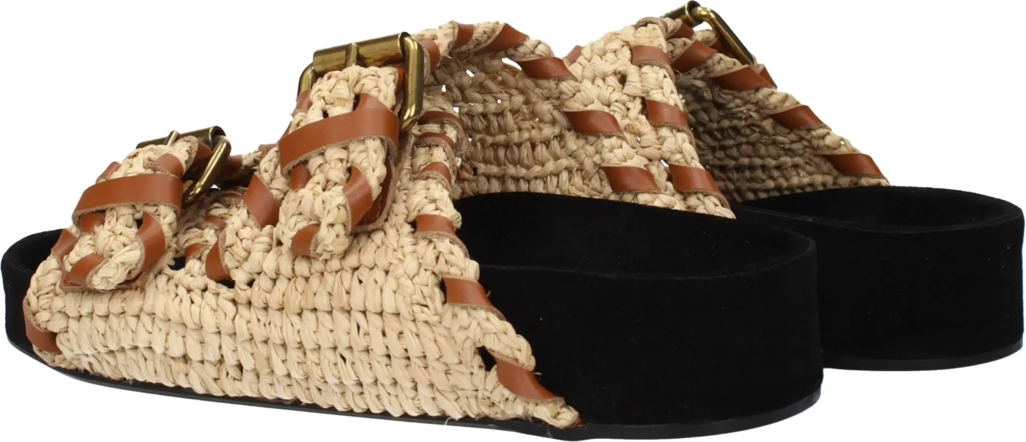 Isabel Marant dan boshqa bej rangdagi raffia shippaklari