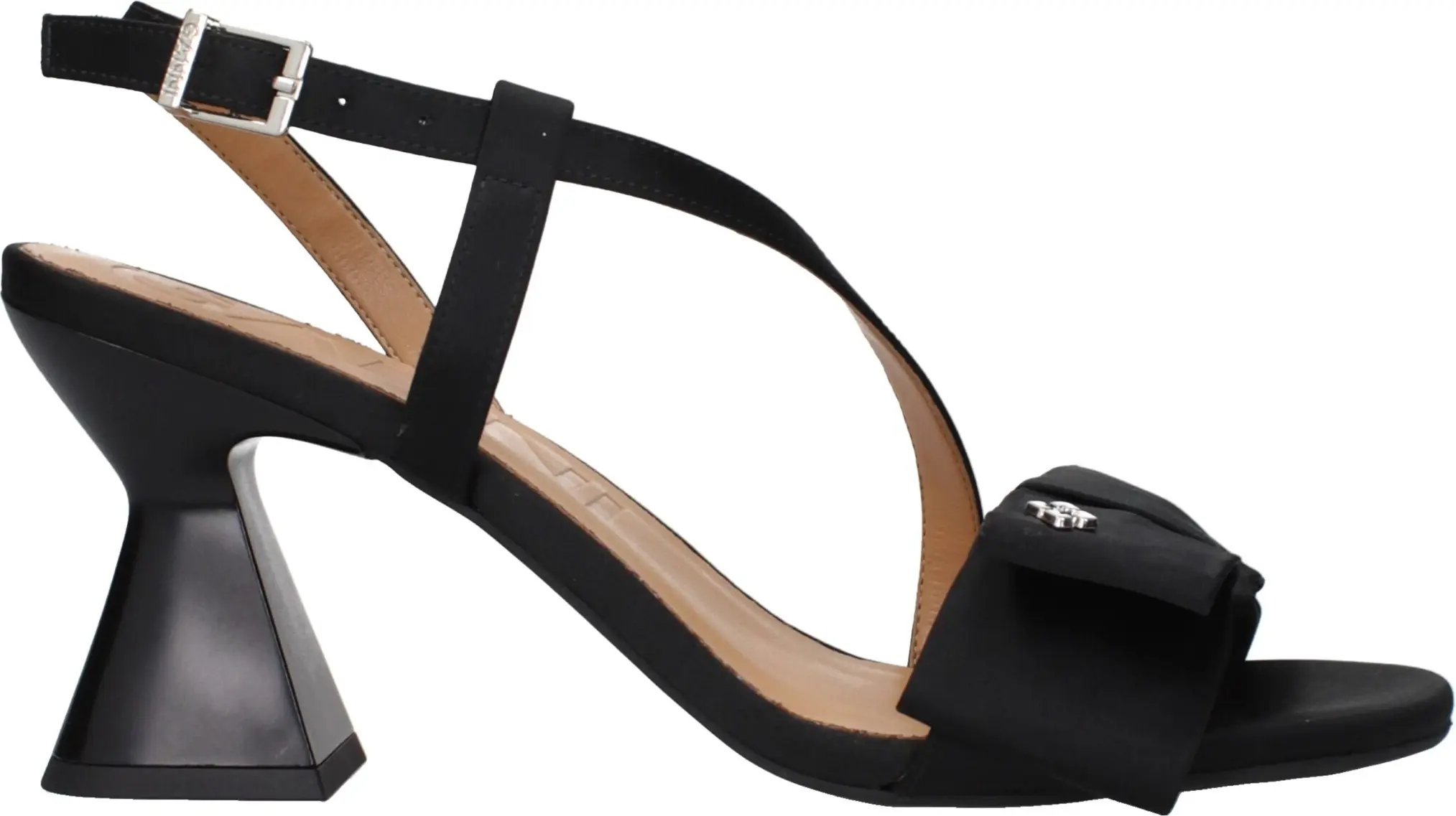 GANNI Black Fabric Stiletto Heel Sandals