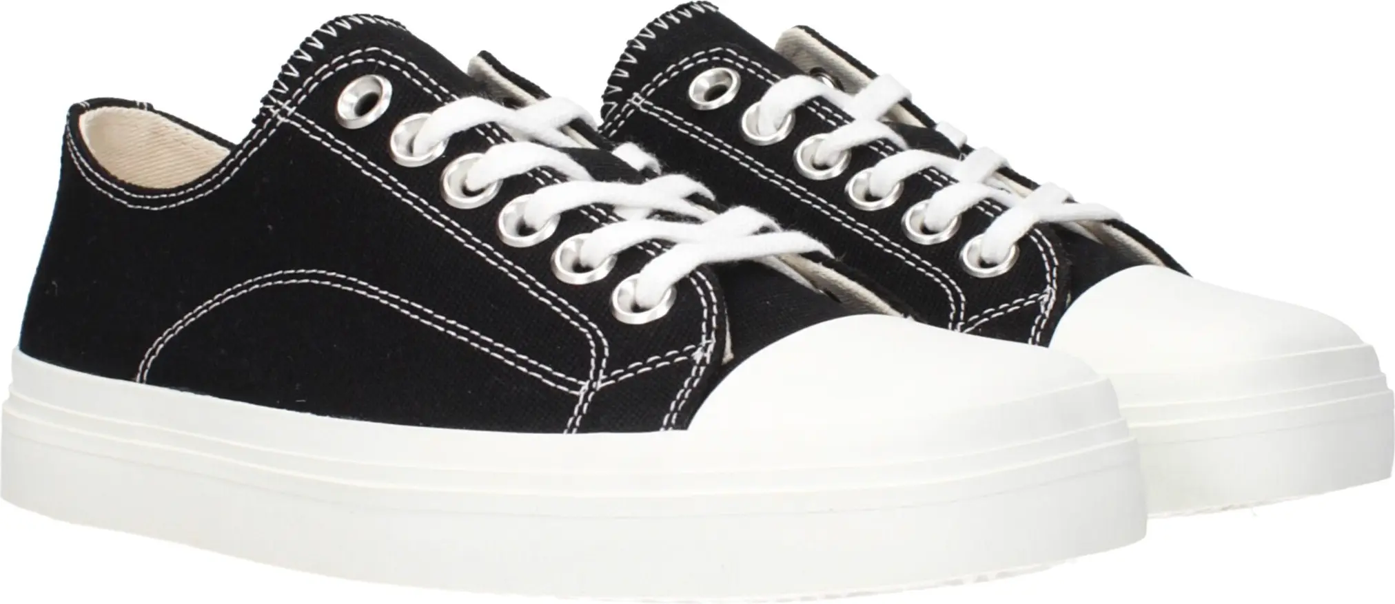 Black Fabric Low Top Sneakers Moschino
