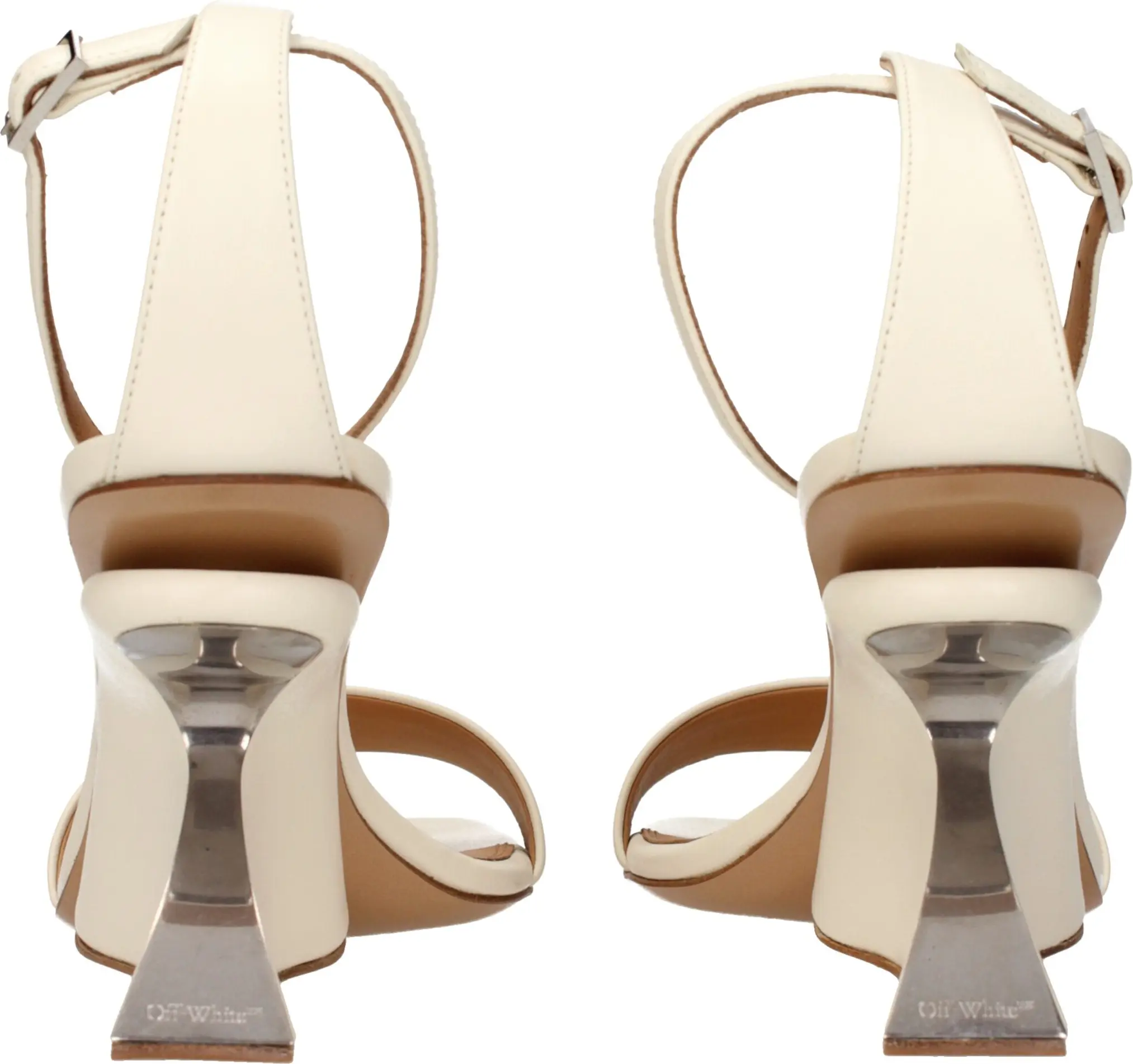 Off-White Bei Jiguli Deri Platform Sandal