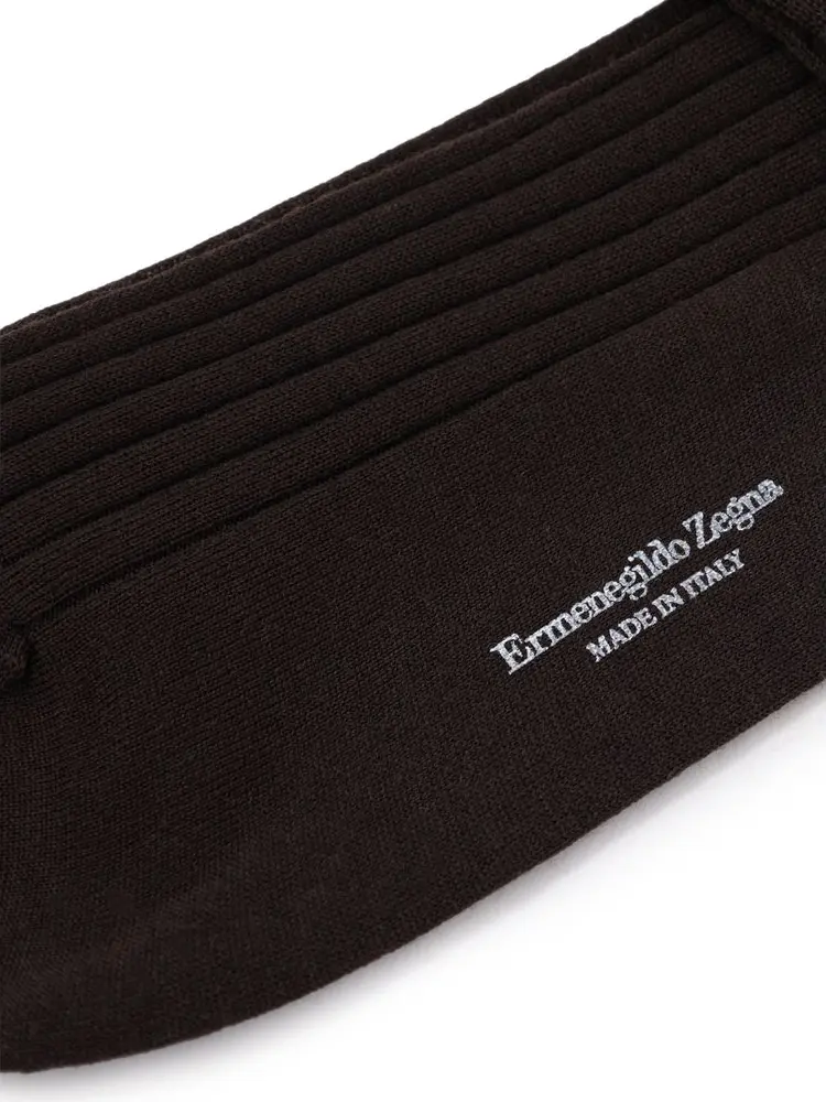 Brown Wool Socks ZEGNA