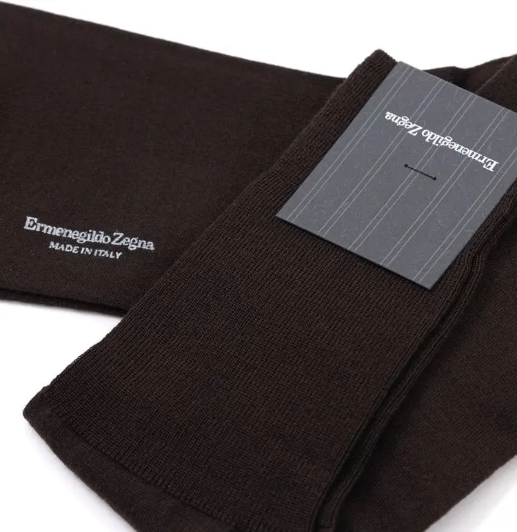 Brown Wool Socks ZEGNA