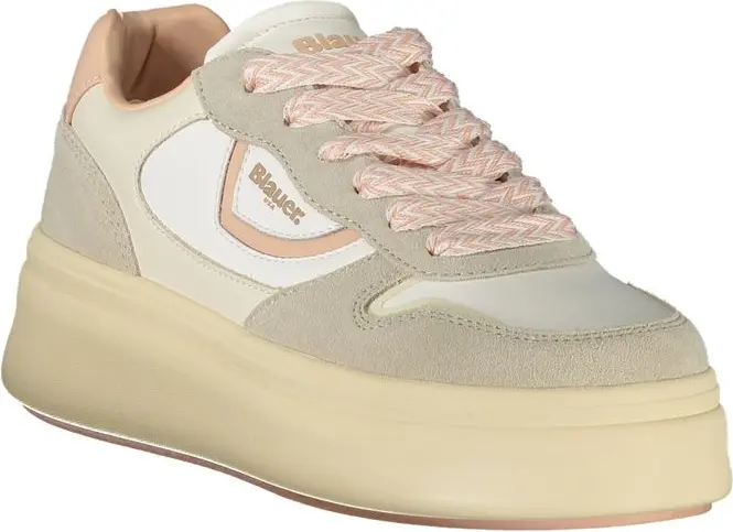 White Polyester Sneaker Blauer