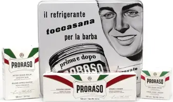 Shaving Kit Proraso Klasical Gift Set Shaving For Sensitive Skin White 4 Pieces