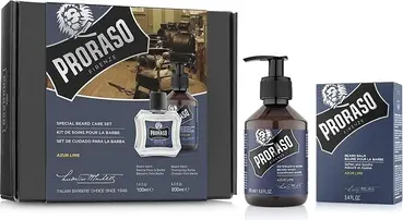 Beard Care Set Proraso Beard Care Duo Kit for New or Short Beards Azur Lime