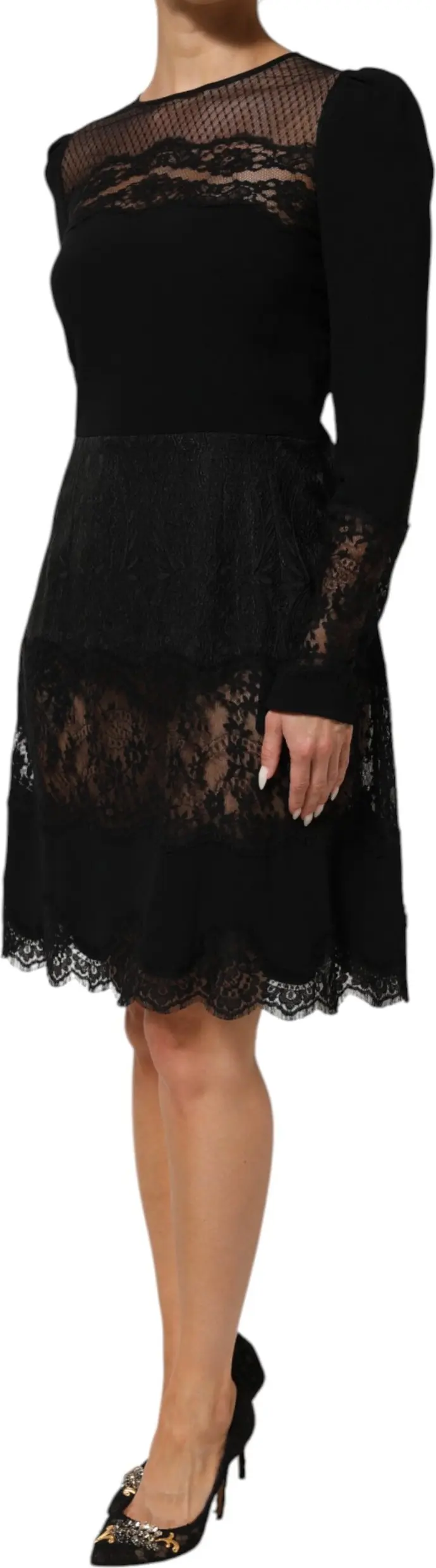 Qoragulli dantelli Sheath A-line ko'ylak Dolce & Gabbana