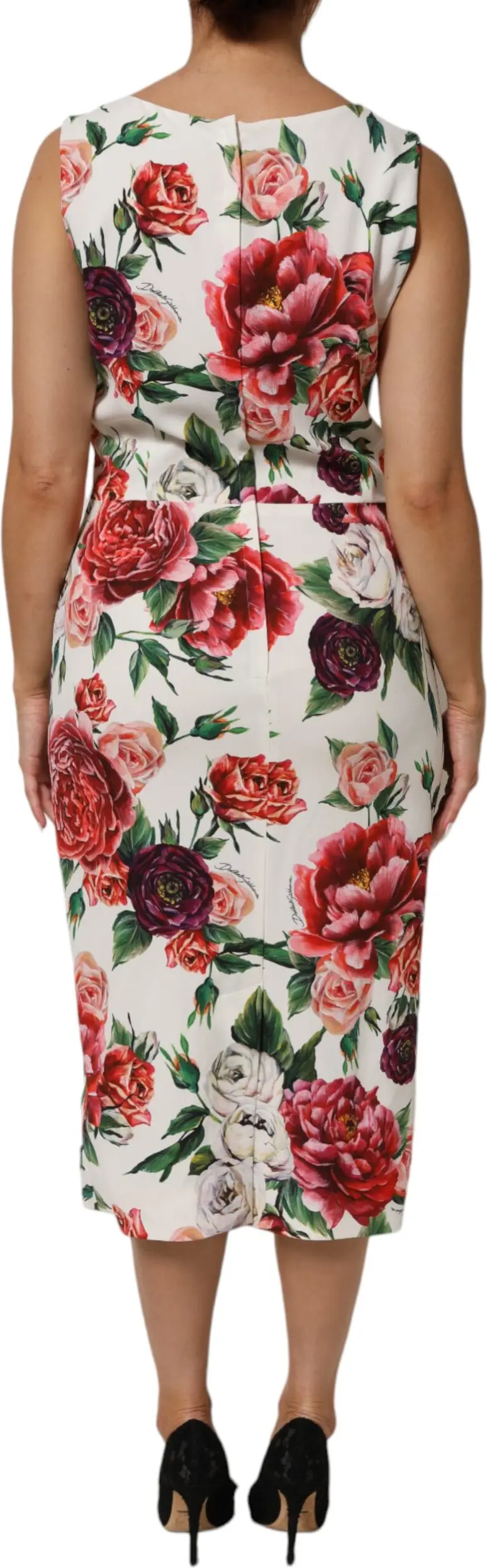 Dolce & Gabbana Multicolor Floral Print Viscose Sheath Dress