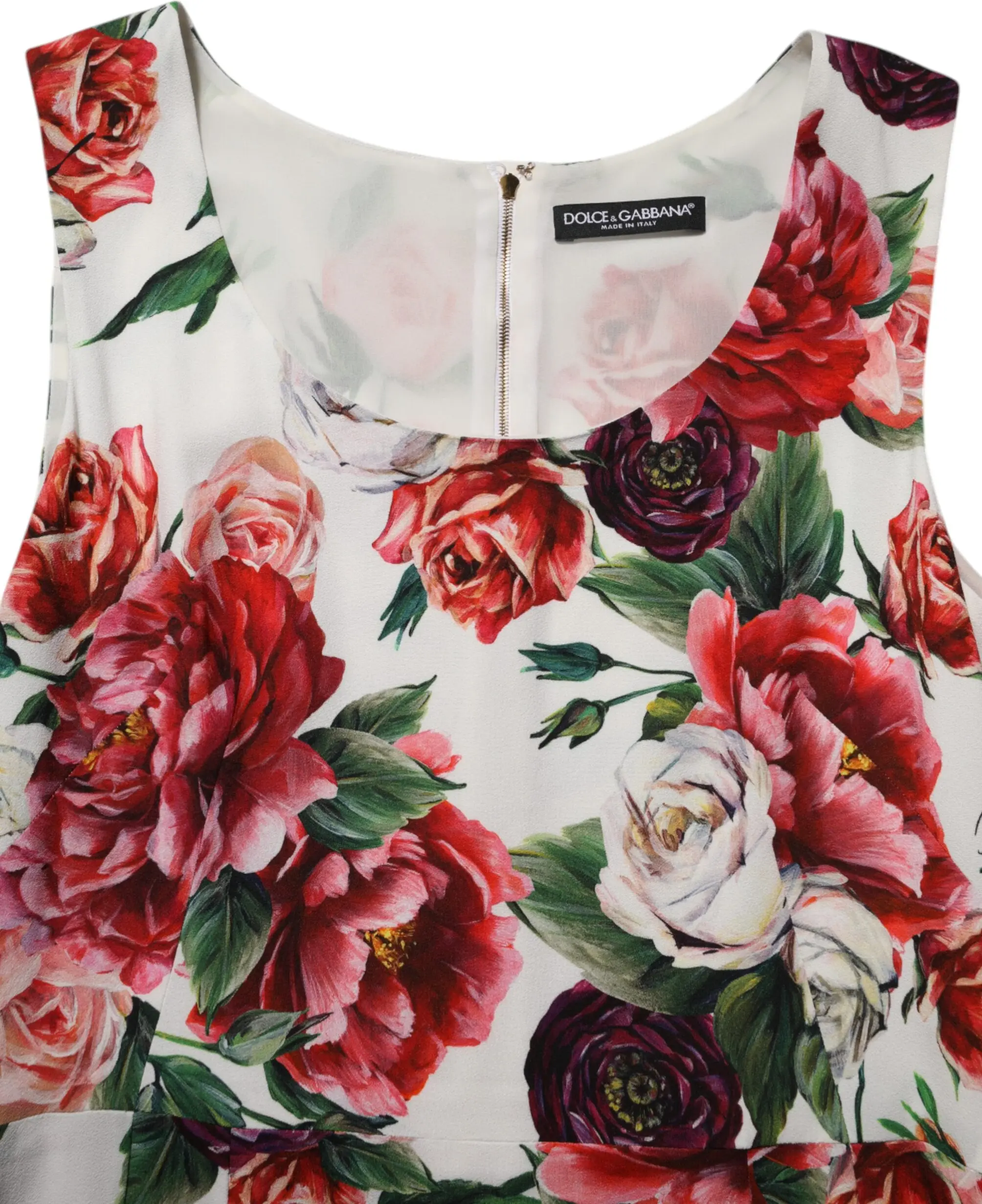 Dolce & Gabbana Multicolor Floral Print Viscose Sheath Dress