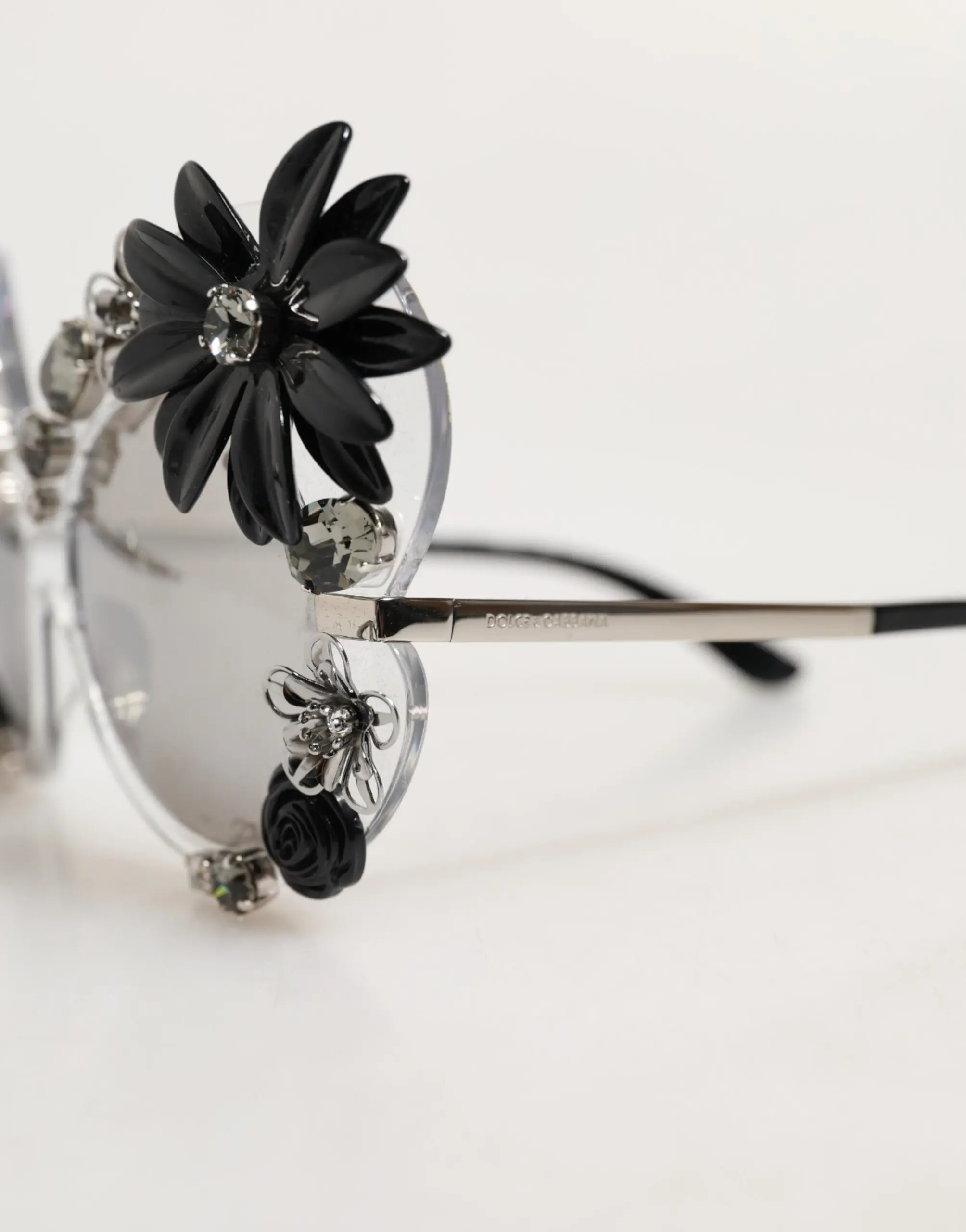 Солнцезащитные очки Dolce & Gabbana Прозрачная DG4292 Круглые Хрустальные Цветы