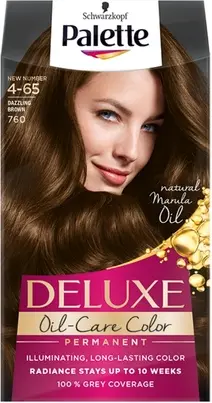 Стойкая крем-краска для волос Palette Deluxe Oil-Care с микро-маслами, обогащенный каштановый