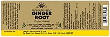 Herbal Supplement Solgar Ginger Root Extract