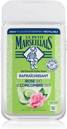 Гель для душа Le Petit Marseillais Экстра Нежный Био Роза Био Огурец