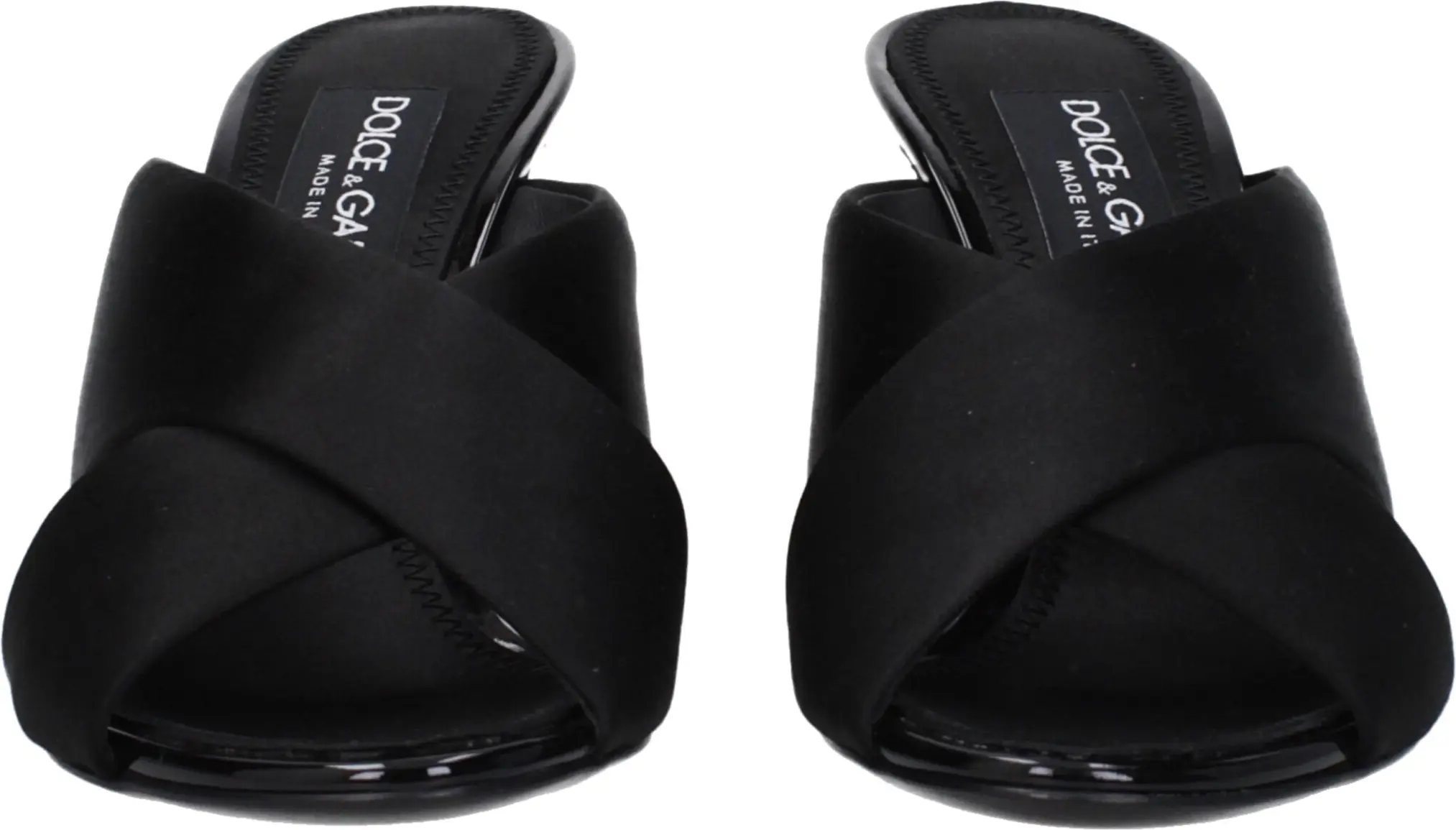 Dolce & Gabbana - Qora ipakdan tikilgan stiletto tovonli sandal