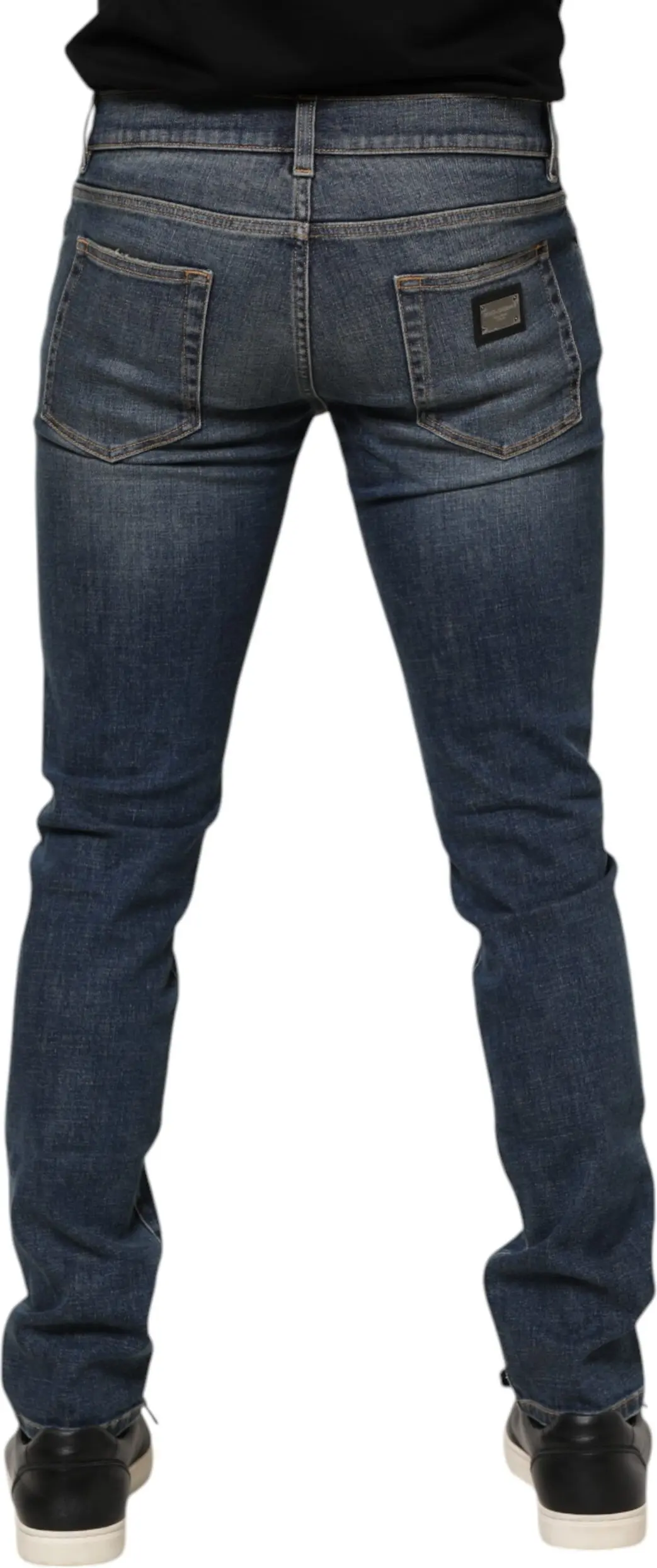 Blue Washed Cotton Skinny Men Denim Jeans