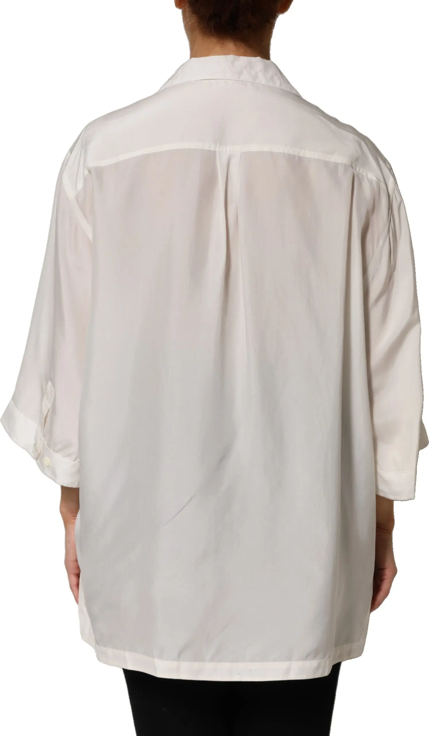 Off White Silk Button Down Polo Shirt Top Dolce & Gabbana