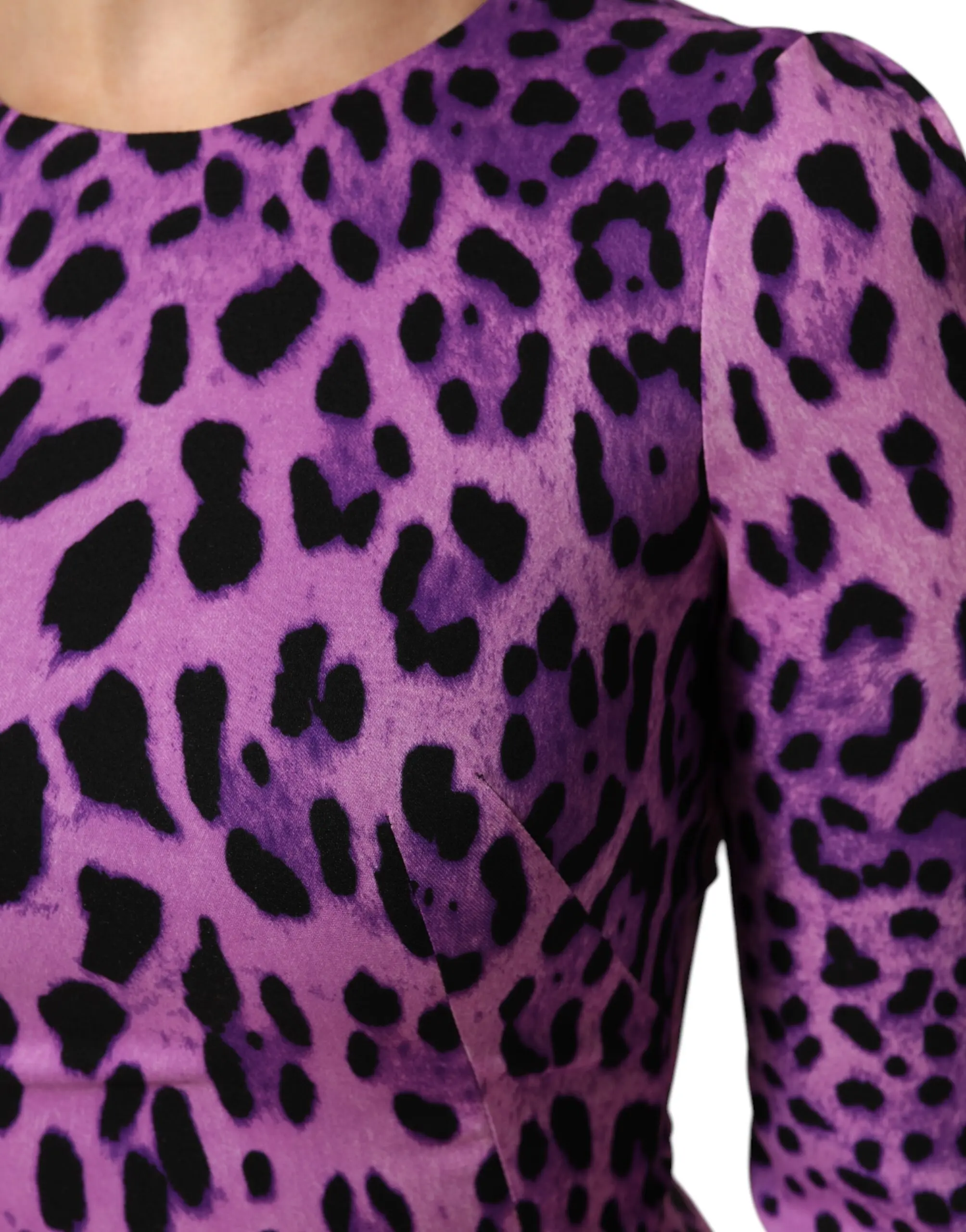 Violet Leopard Sheath Bodycon Mini Dress Dolce & Gabbana