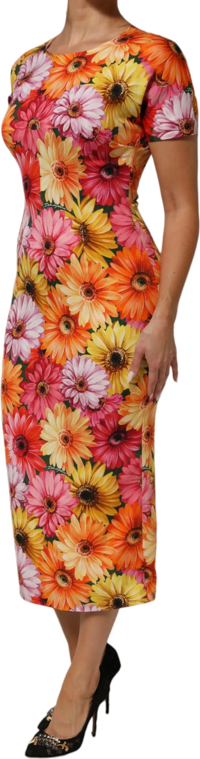 Dolce & Gabbana ko'ylagi Gullar naqshli ipak midi ko'ylak