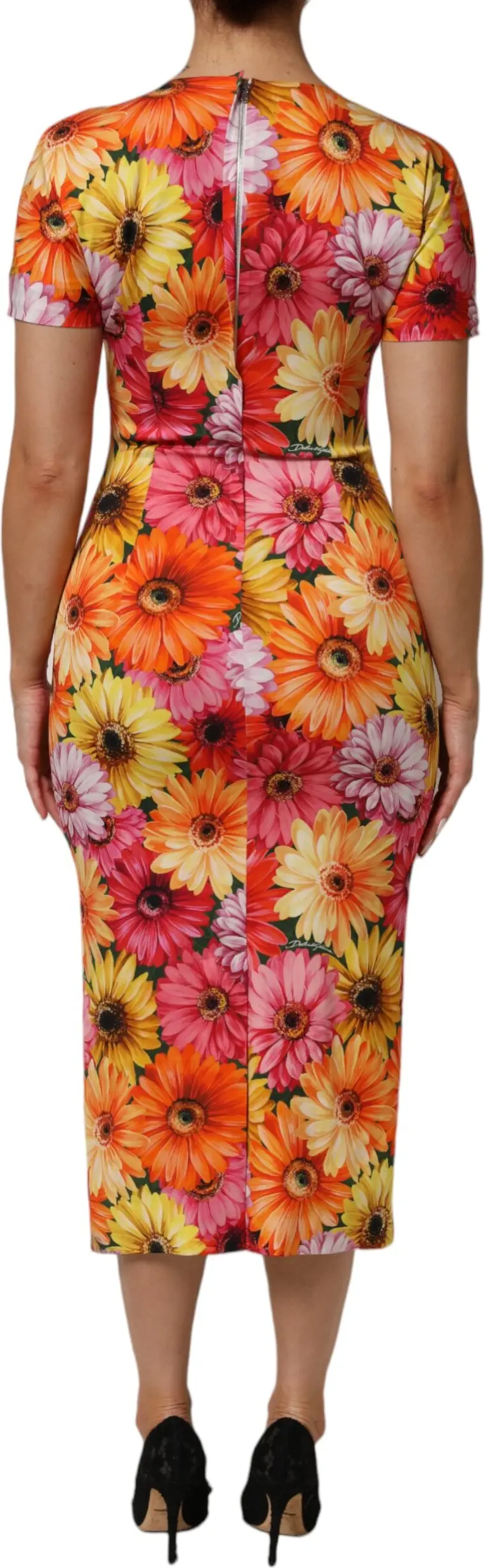 Dolce & Gabbana ko'ylagi Gullar naqshli ipak midi ko'ylak
