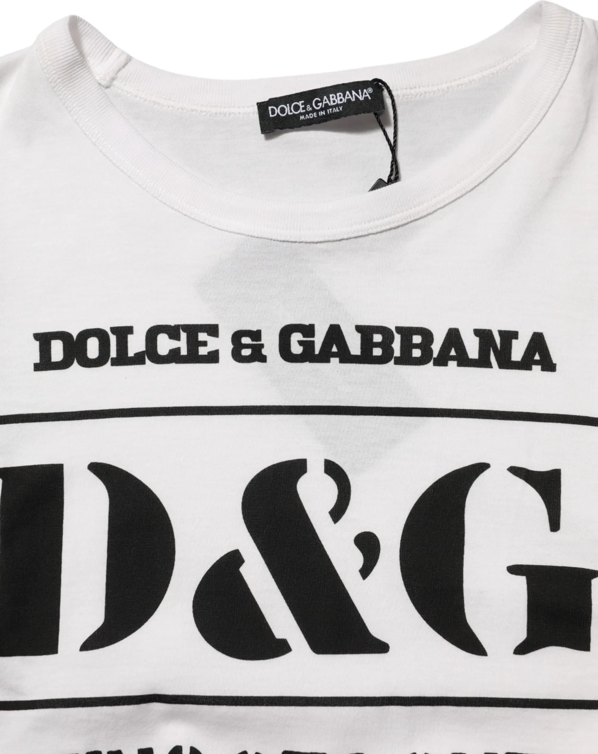White Logo Camouflage Crew Neck Men T-shirt Dolce & Gabbana