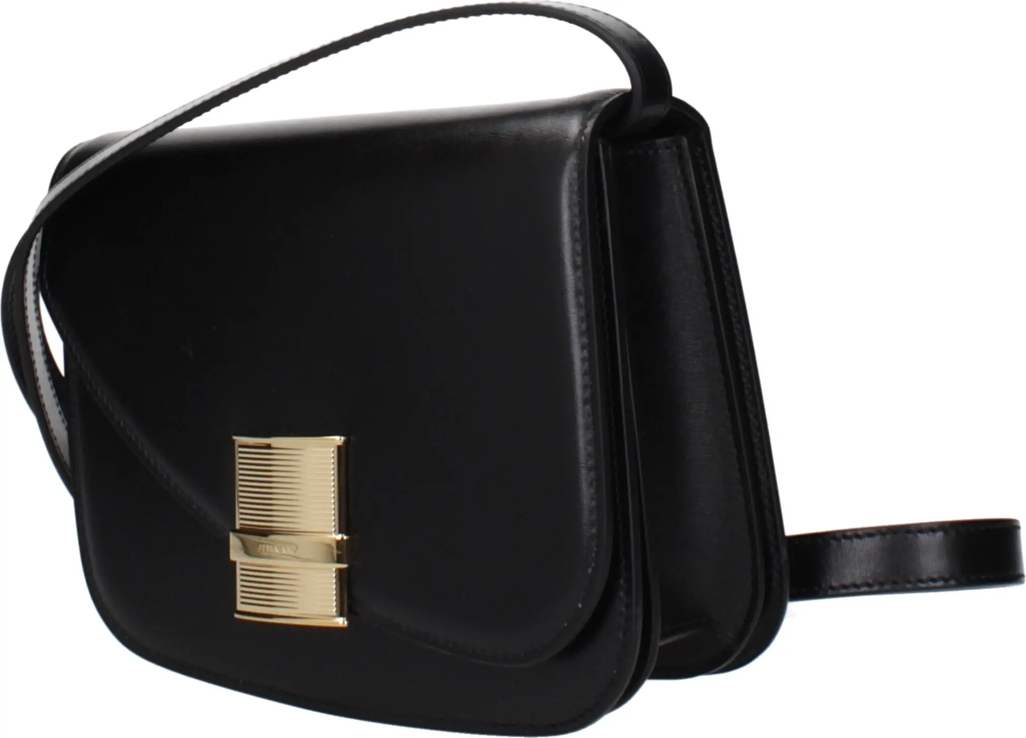 Черная кожаная сумка через плечо Salvatore Ferragamo