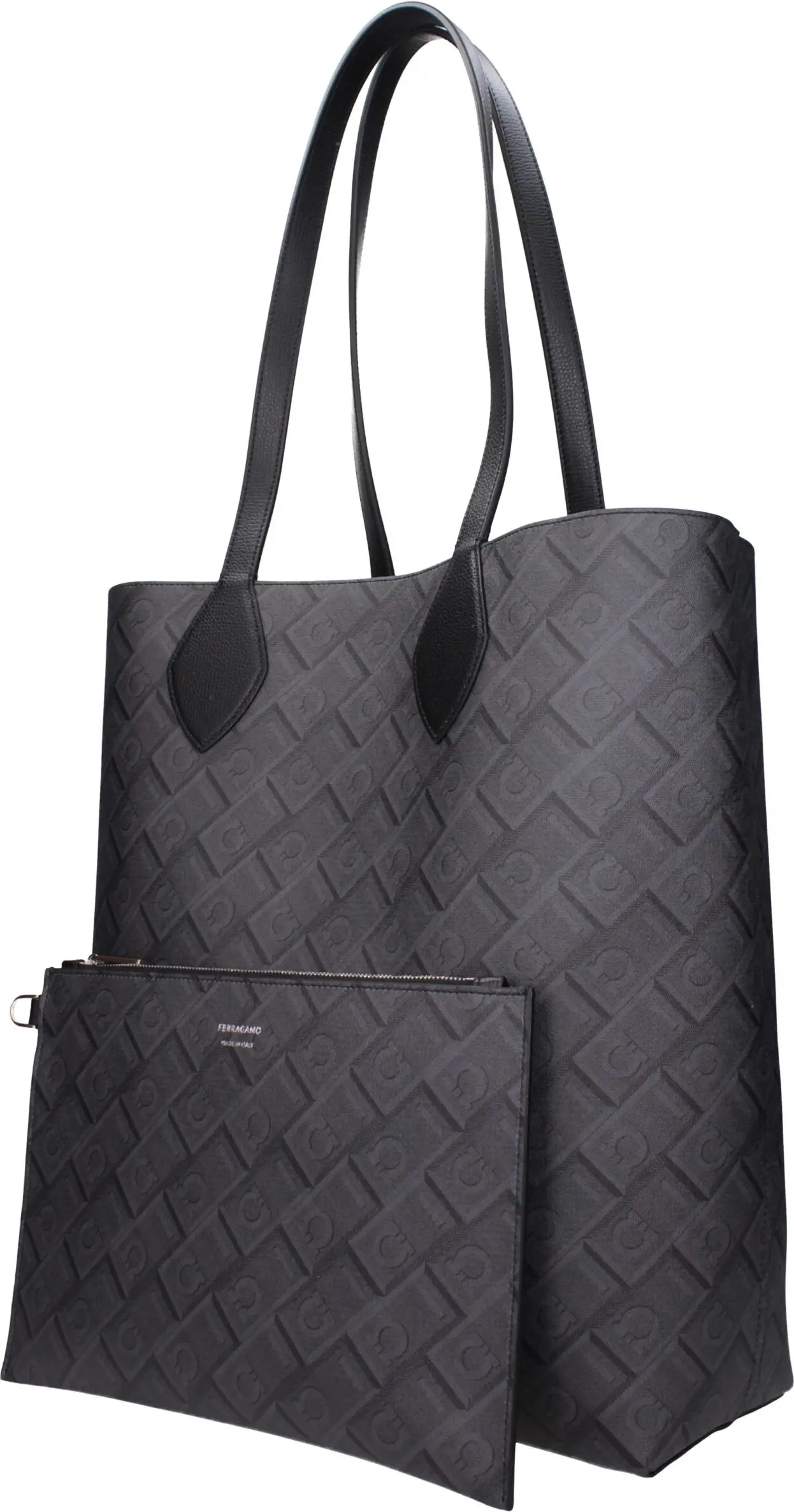 Salvatore Ferragamo Qora Charmdoqli Sumka