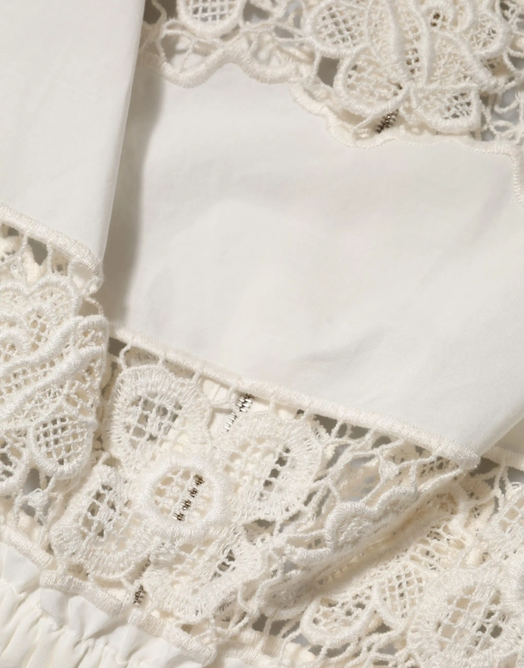 White Poplin Openwork Embroidery Tank Top