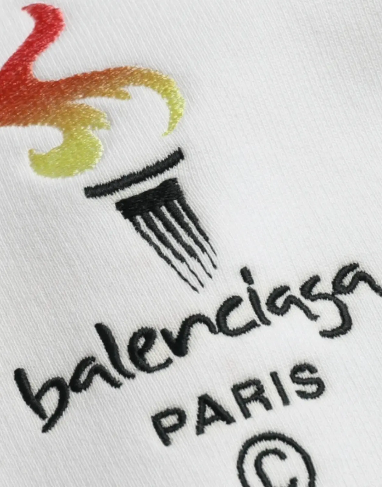 Balenciaga Sviter Oq Paxta Kapyushonli Pullover