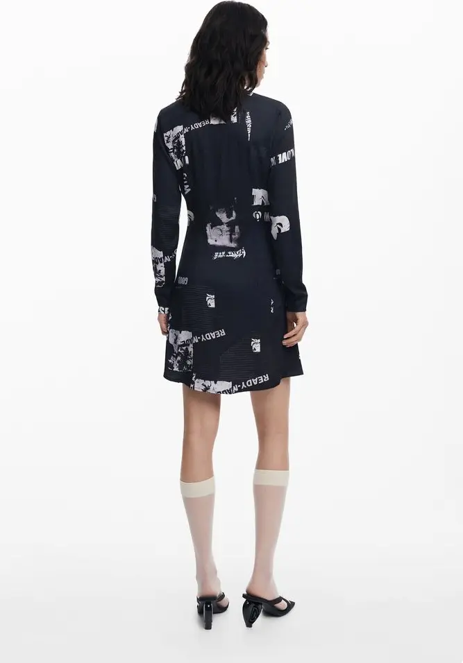 Nero Viscosa Dress Desigual