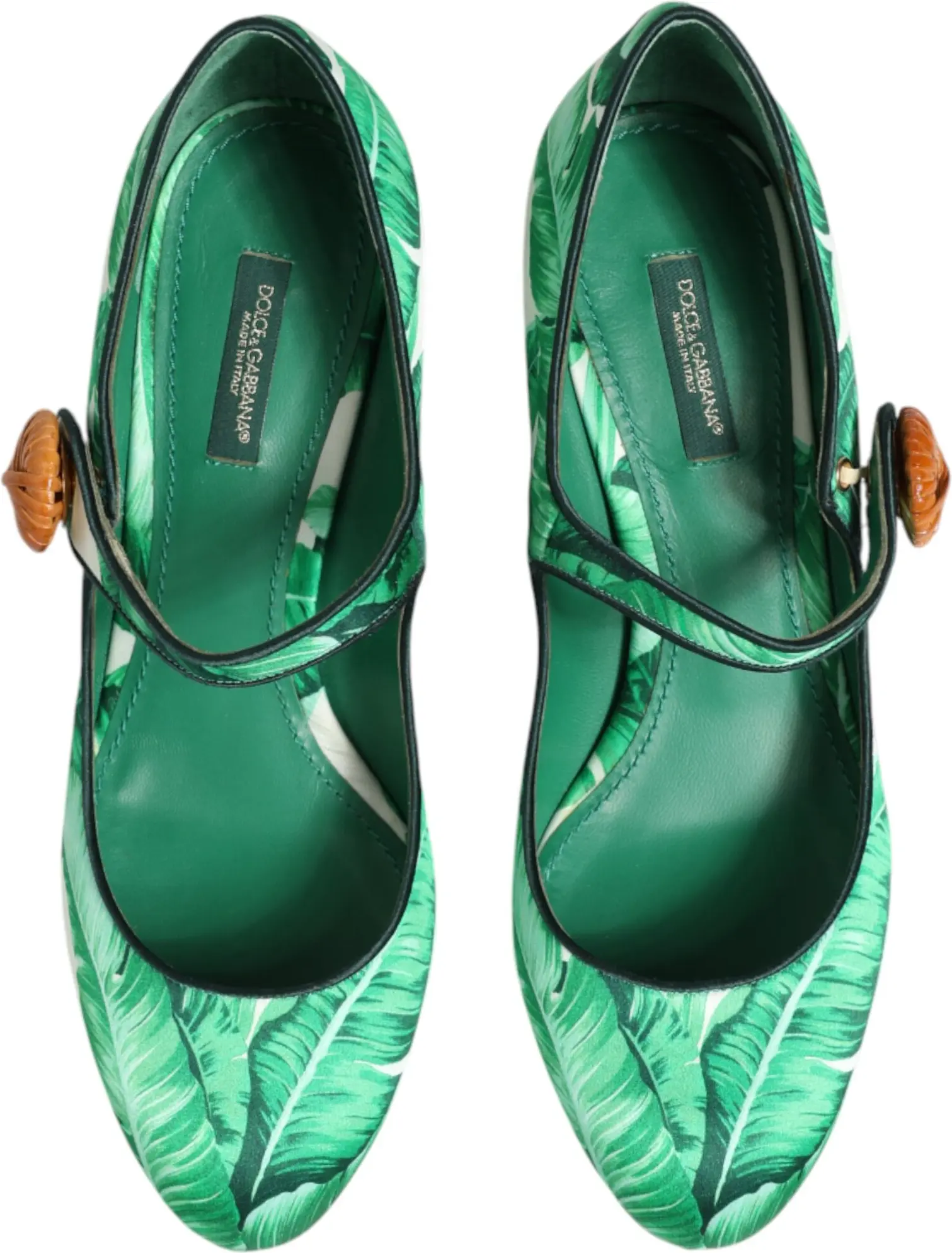 Dolce & Gabbana Yashil Ipak Mary Janes Sandoz