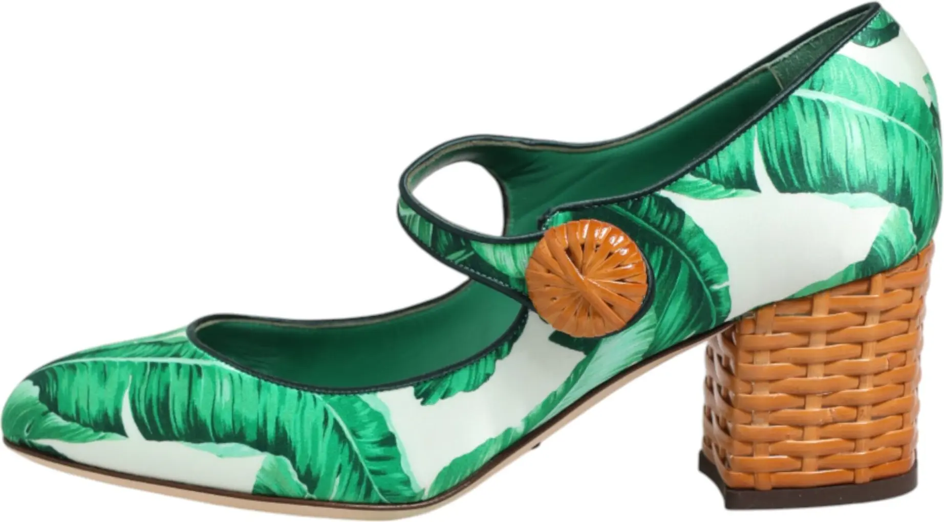Dolce & Gabbana Yashil Ipak Mary Janes Sandoz