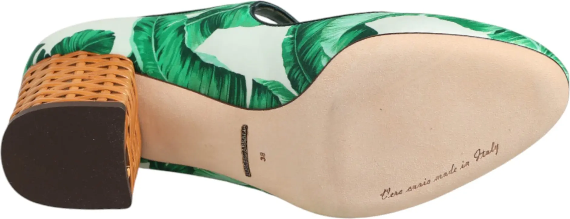 Dolce & Gabbana Yashil Ipak Mary Janes Sandoz