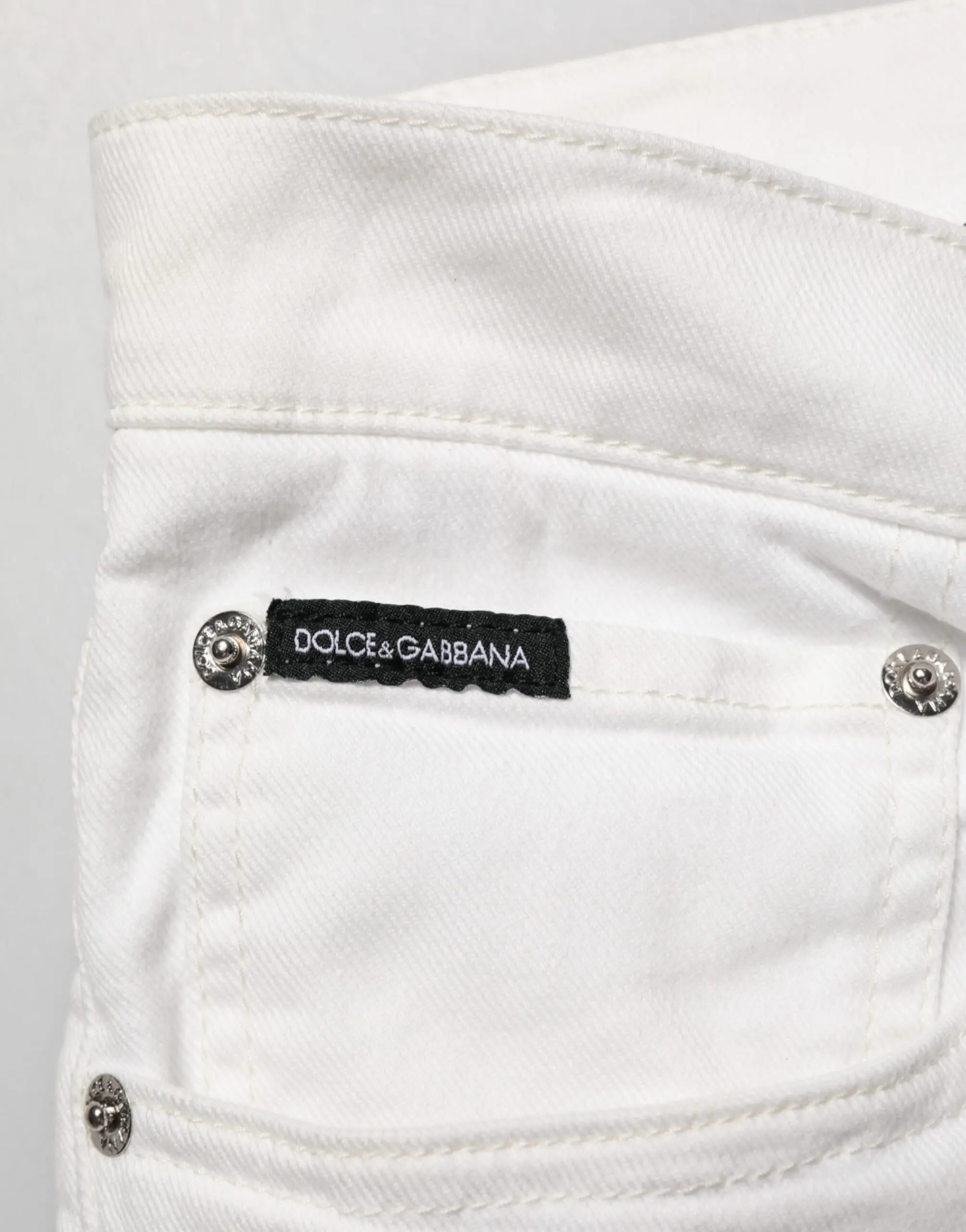 Jinsi Dolce & Gabbana Oq Graffiti Tasvirli Teri SLIM GOLD
