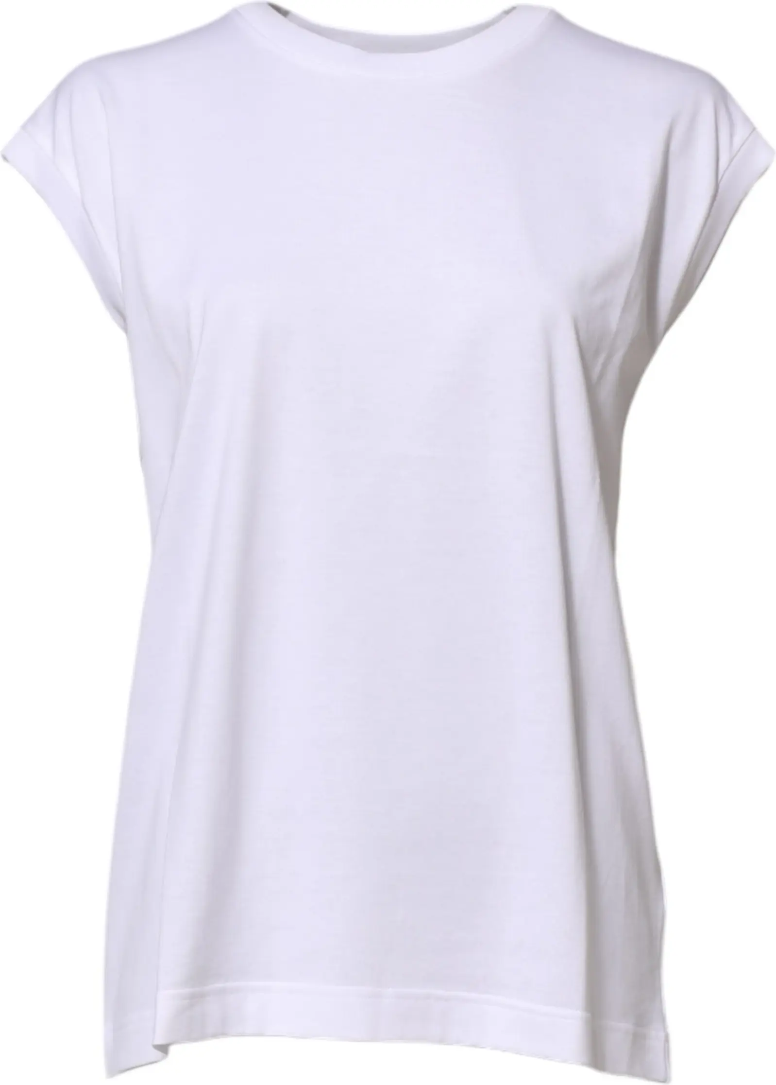 White Cotton Sleeveless Women Tank T-shirt Dolce & Gabbana