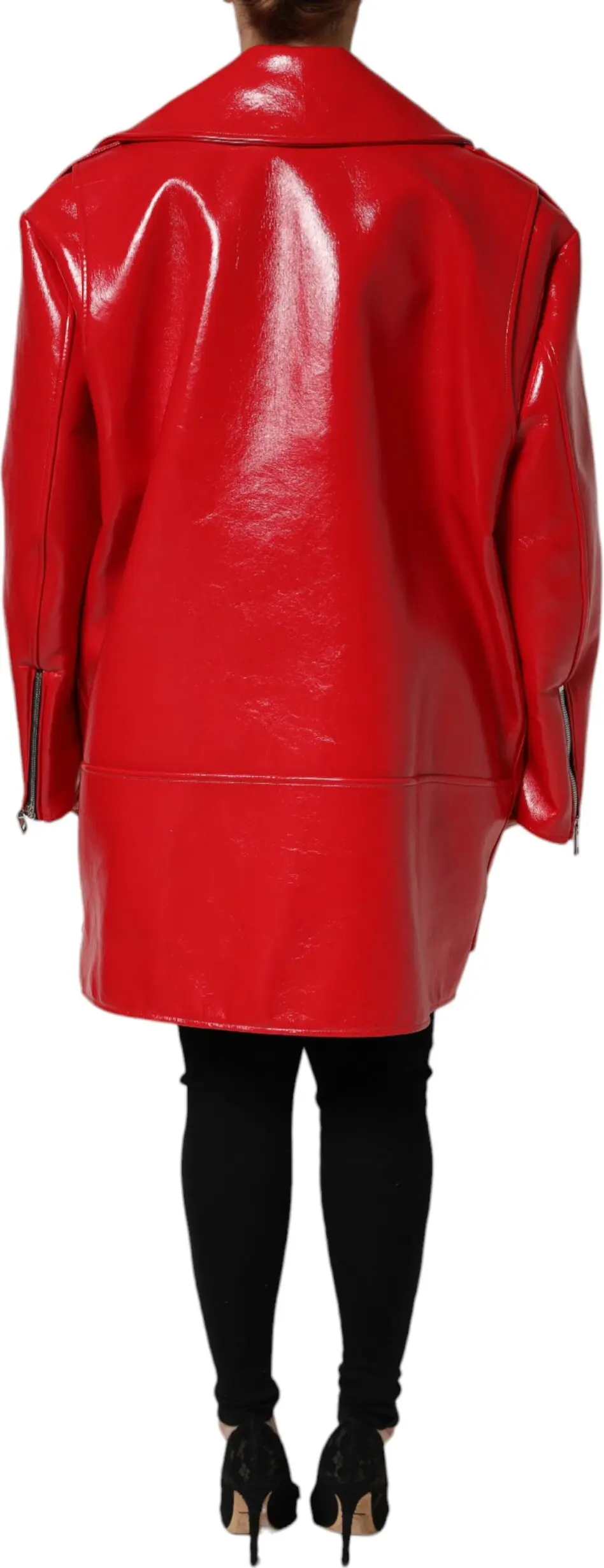 Red Lambskin Full Zipper Jacket Dolce & Gabbana