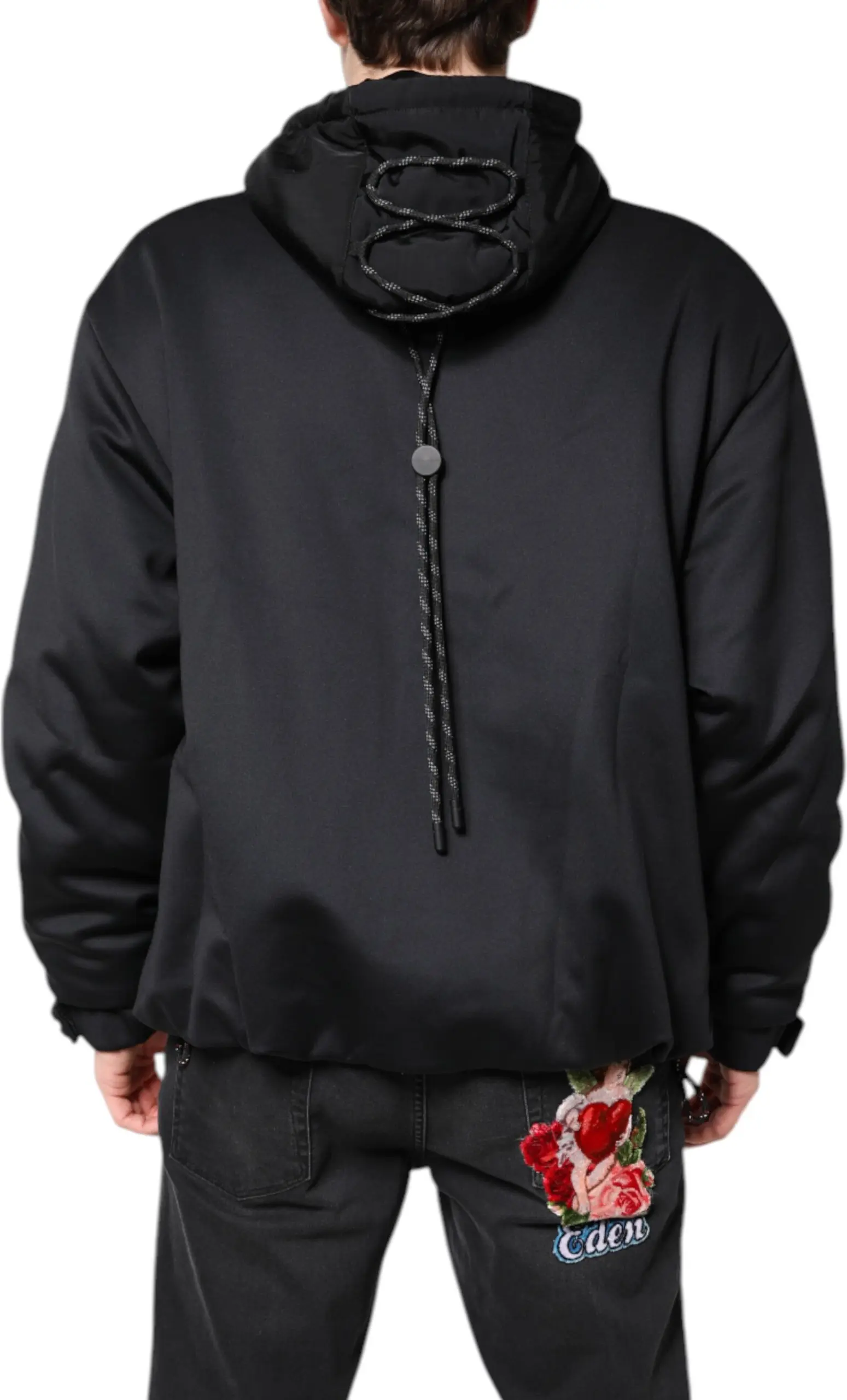 Dolce & Gabbana Qora Poliester DG Kichkintoy Jaketi
