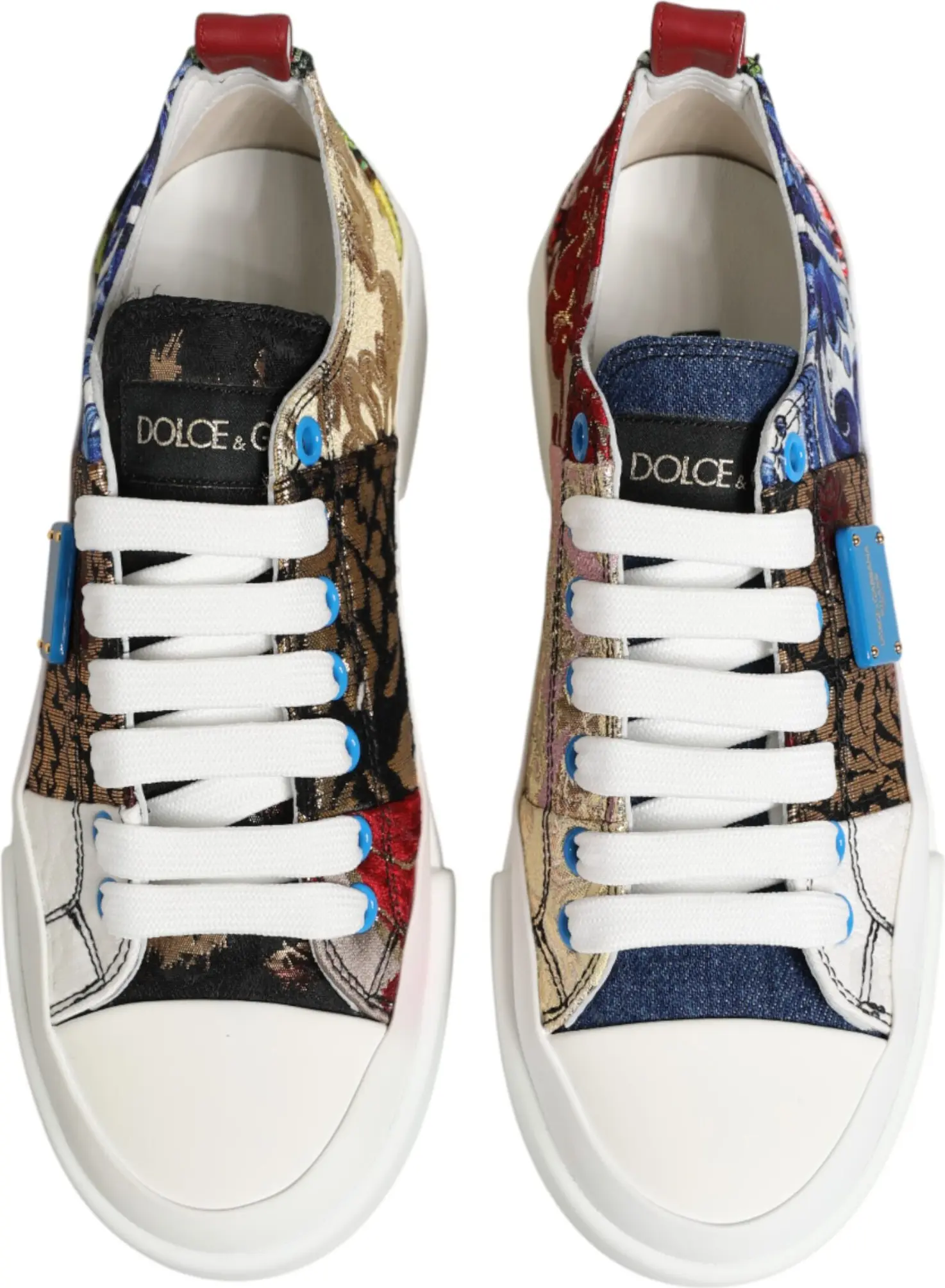 Shoes Dolce & Gabbana Multicolor Patchwork Low Top Sneakers
