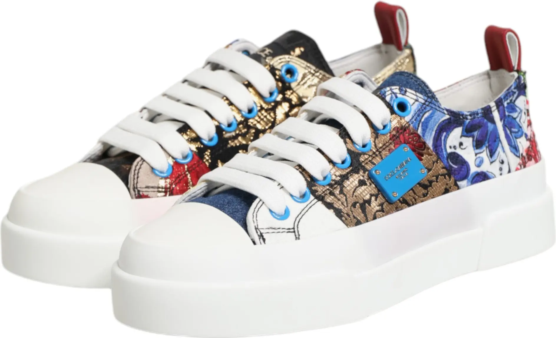 Shoes Dolce & Gabbana Multicolor Patchwork Low Top Sneakers