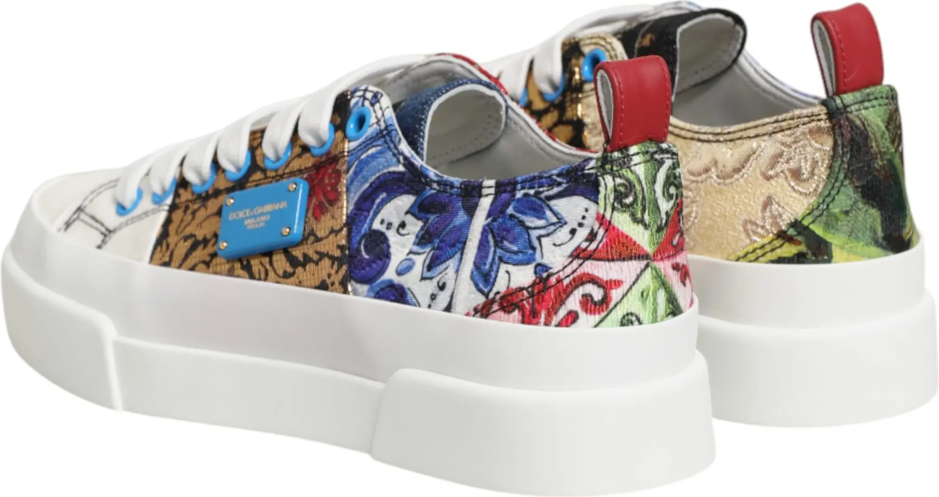 Shoes Dolce & Gabbana Multicolor Patchwork Low Top Sneakers