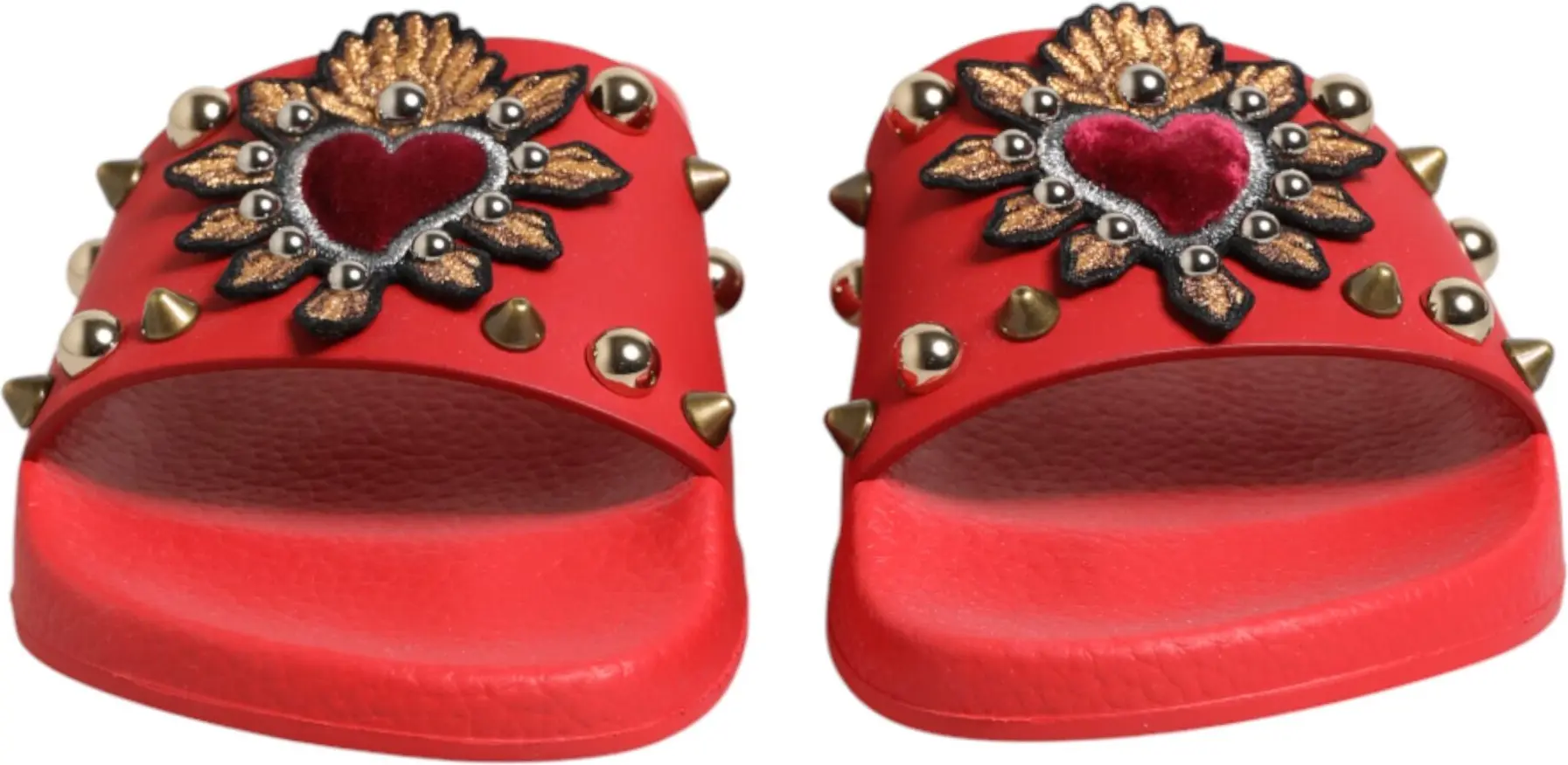 Dolce & Gabbana "Sacred Heart" Red Slippers
