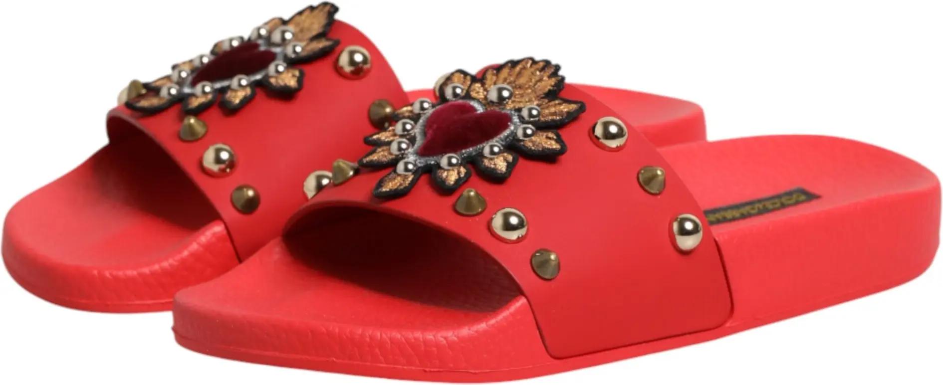 Dolce & Gabbana "Sacred Heart" Red Slippers
