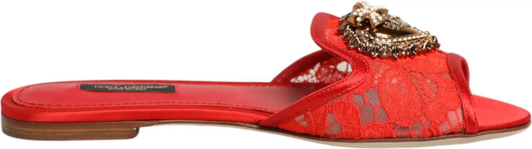 Красные балетки Red Devotion с кружевом, сандалии Dolce & Gabbana