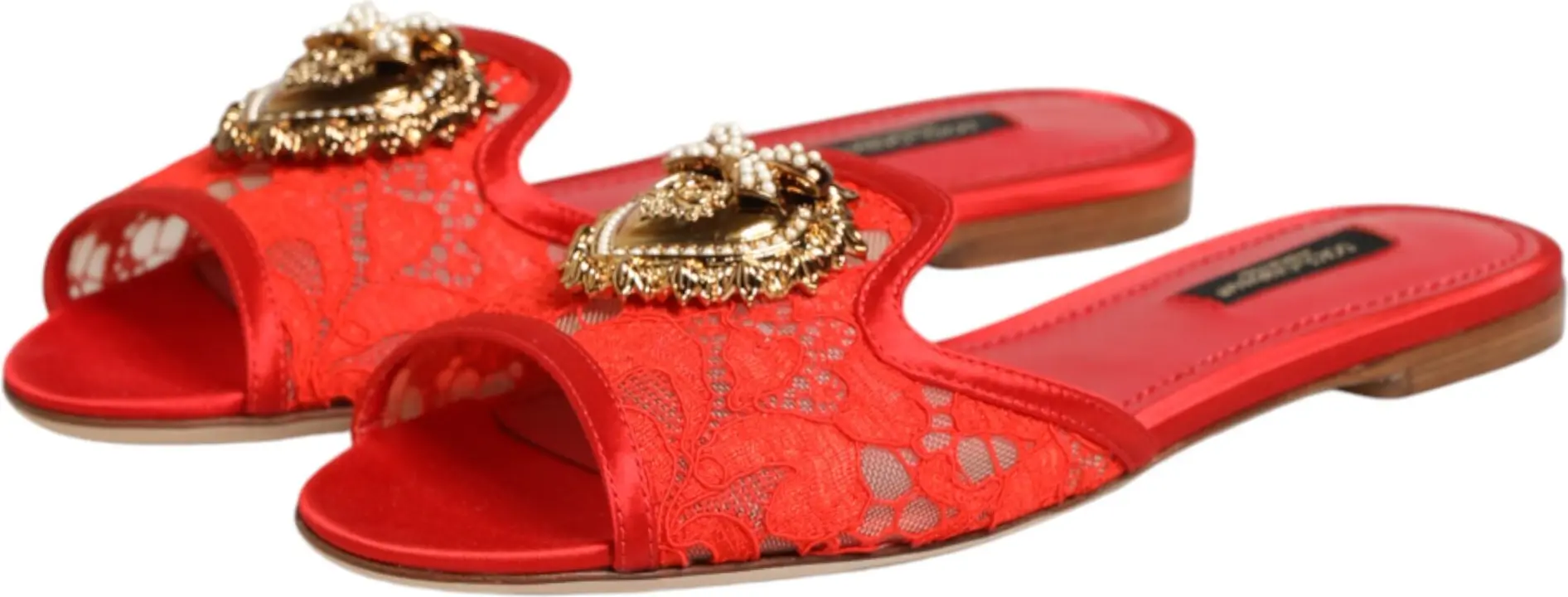 Красные балетки Red Devotion с кружевом, сандалии Dolce & Gabbana