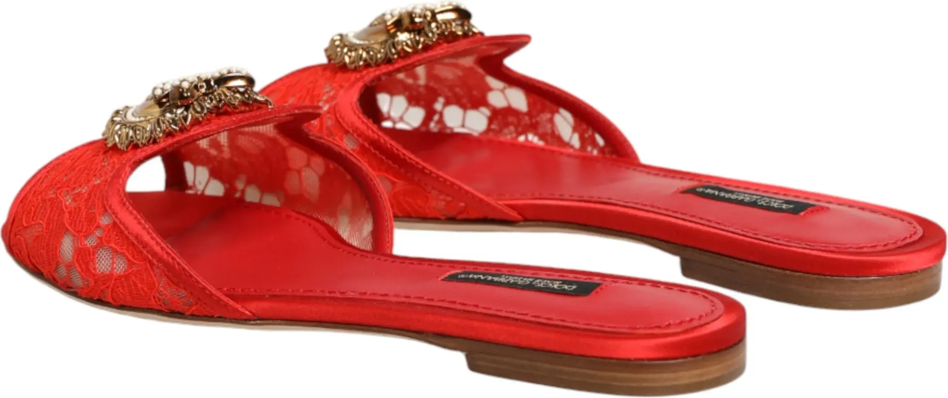 Красные балетки Red Devotion с кружевом, сандалии Dolce & Gabbana
