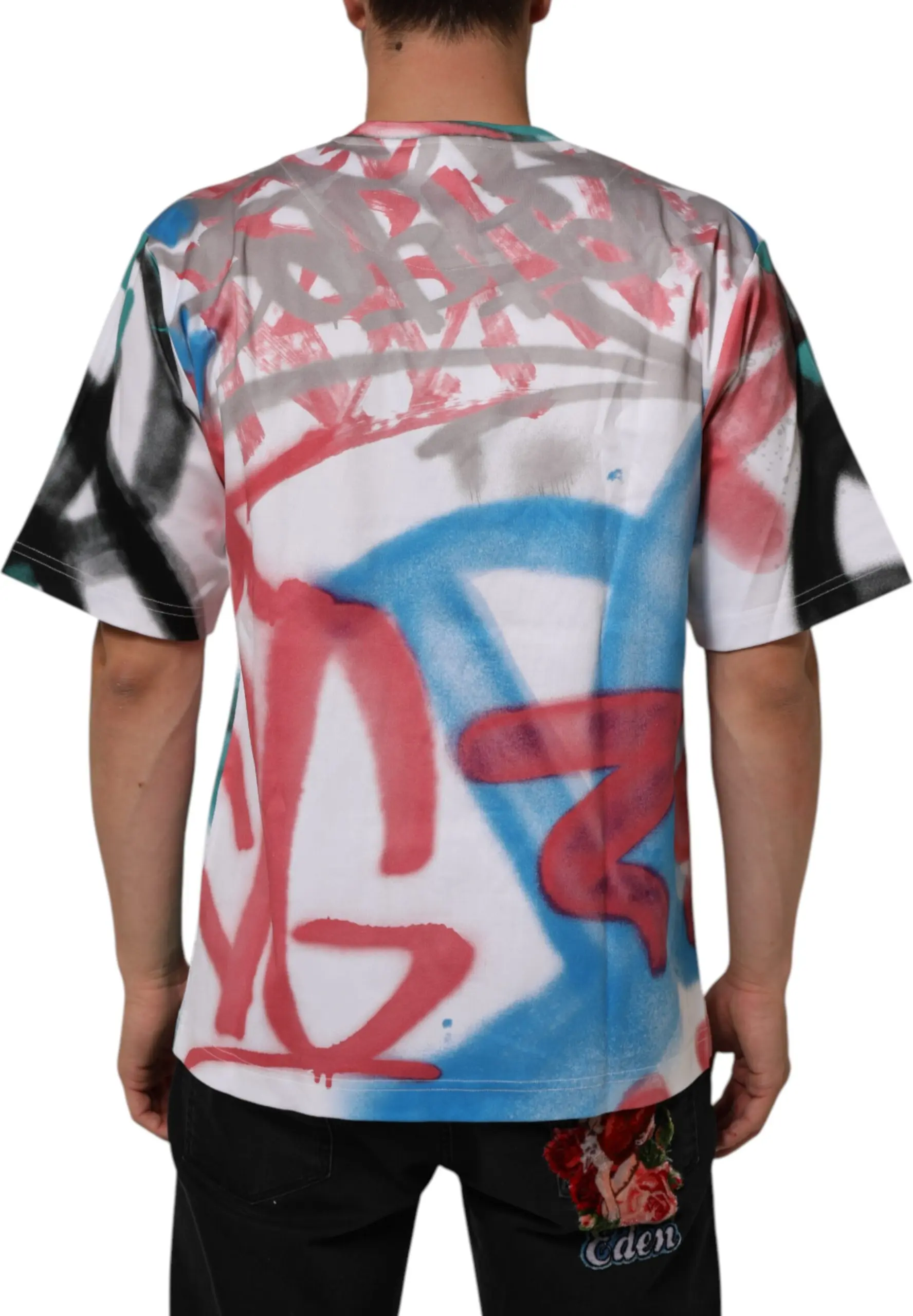 Dolce & Gabbana oq graffiti Donsiz qisqa yengli futbolka