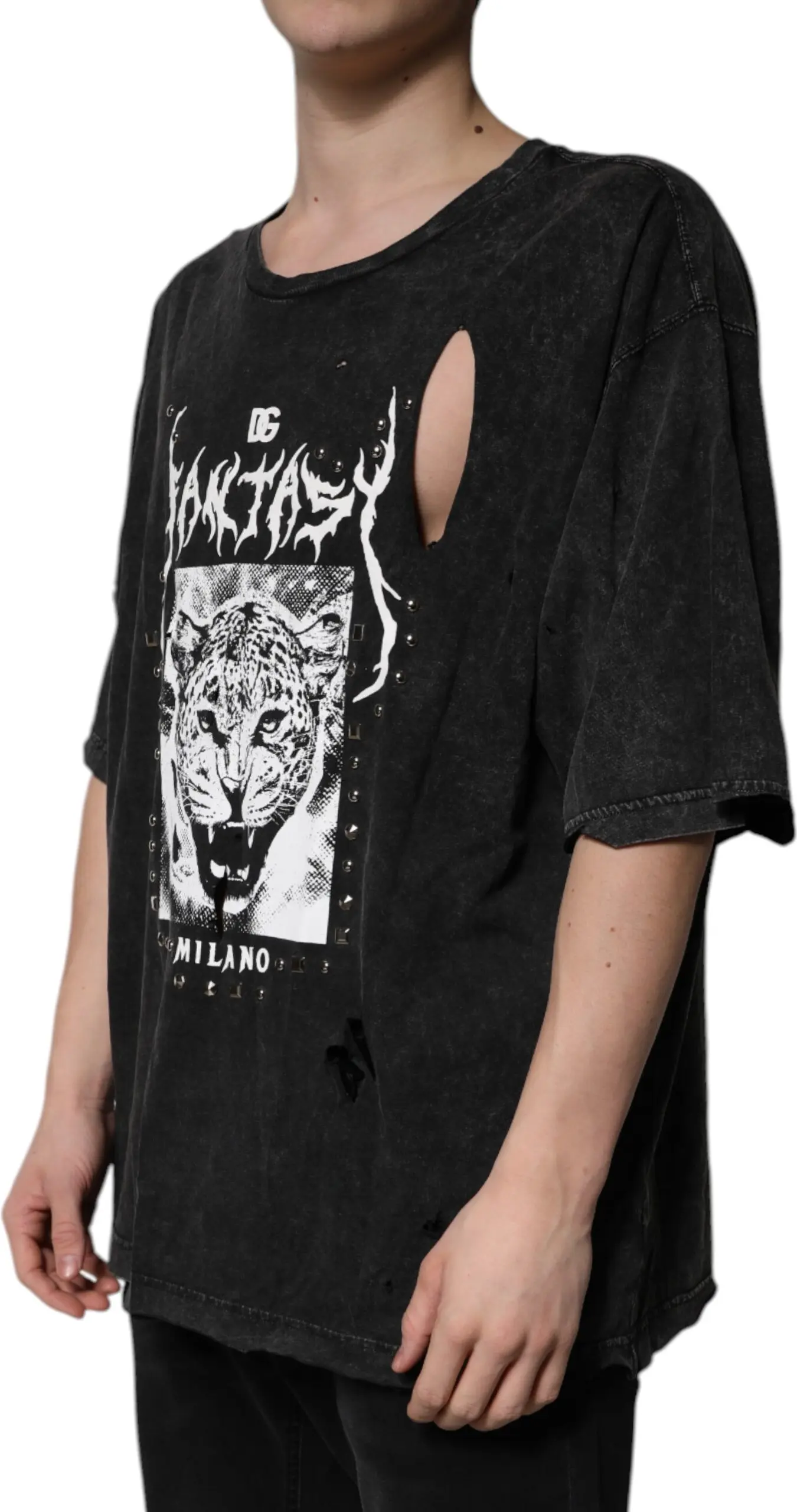 Dolce & Gabbana paxtali yumaloq bo'yinli futbolka