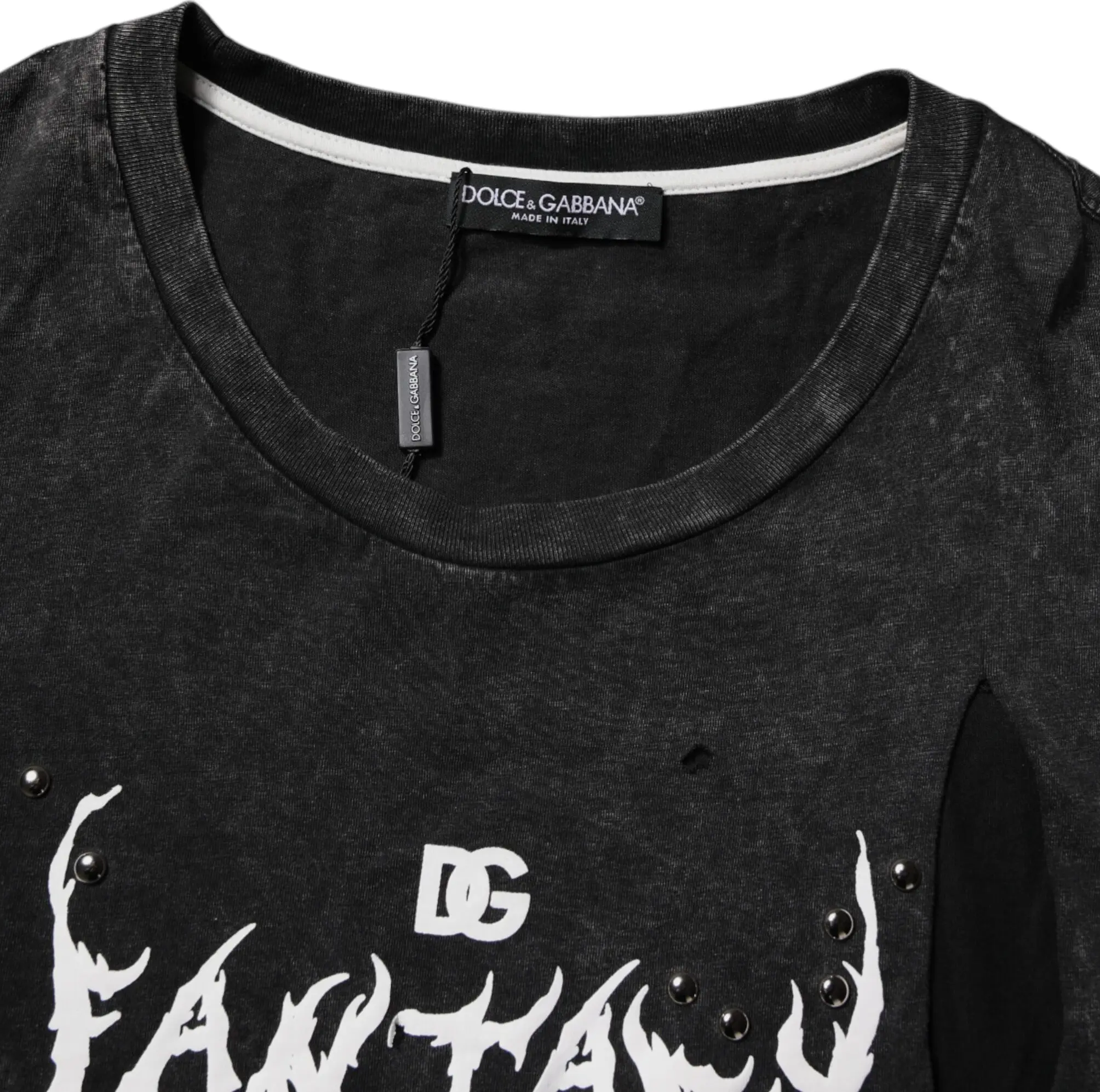 Dolce & Gabbana paxtali yumaloq bo'yinli futbolka
