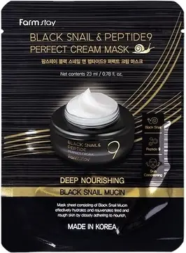 Sheet Mask Farmstay Black Snail & Peptide9 Perfect Cream Mask