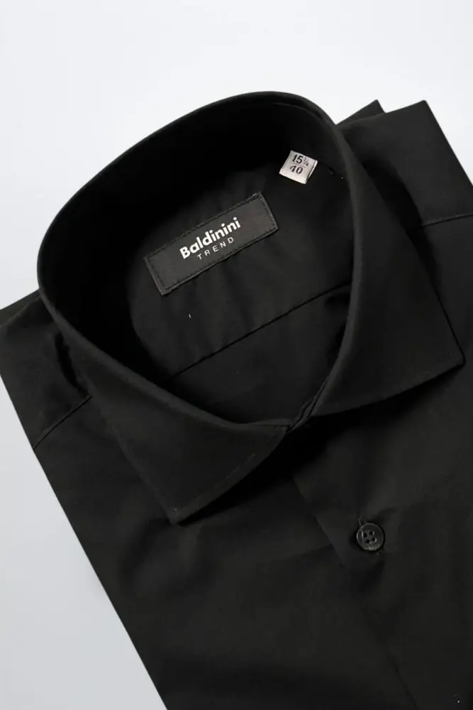 Baldinini Trend Black Cotton Men's Shirt